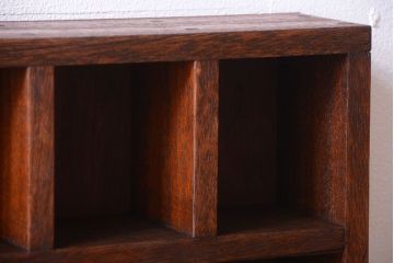 アンティーク家具　和製アンティーク　3×5　古い木製の壁掛けマス目棚(収納棚、飾り棚)(1)