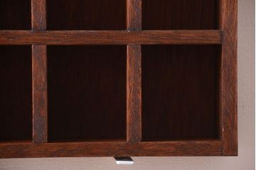 アンティーク家具　和製アンティーク　3×5　古い木製の壁掛けマス目棚(収納棚、飾り棚)(1)