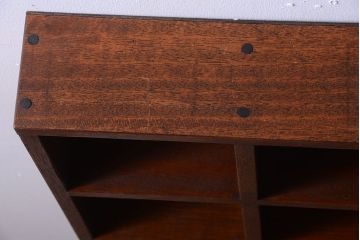 アンティーク家具　和製アンティーク　3×3　古い木製の壁掛けマス目棚(大)(1)