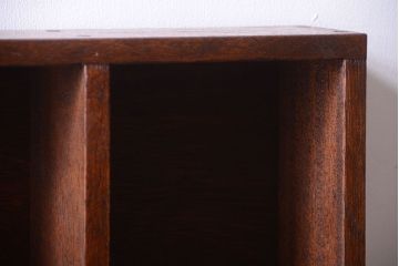 アンティーク家具　和製アンティーク　3×3　古い木製の壁掛けマス目棚(大)(1)