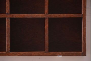 アンティーク家具　和製アンティーク　3×3　古い木製の壁掛けマス目棚(大)(1)
