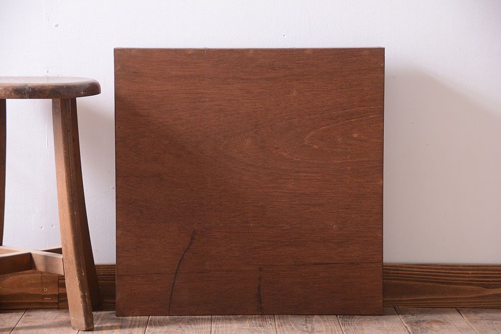 アンティーク家具　和製アンティーク　3×3　古い木製の壁掛けマス目棚(大)(1)