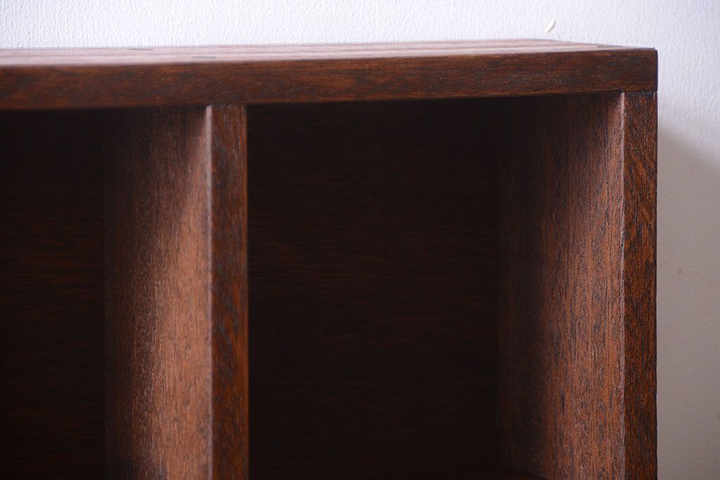 アンティーク家具　和製アンティーク　3×3　古い木製の壁掛けマス目棚(大)(2)