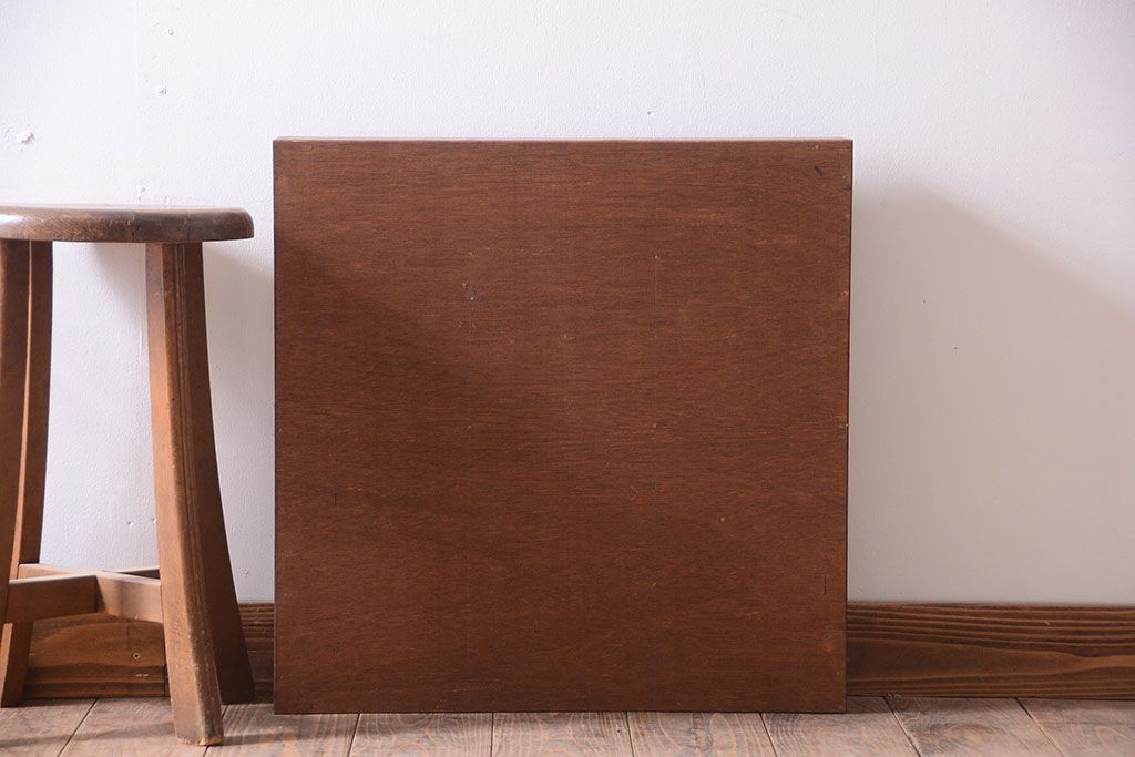 アンティーク家具　和製アンティーク　3×3　古い木製の壁掛けマス目棚(大)(2)