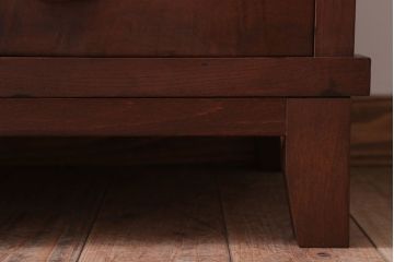 アンティーク家具　和製アンティーク　脚付き!前面欅材のモールガラス引き戸収納棚(サイドボード)