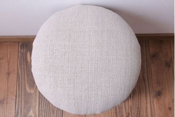 アンティーク家具　和製アンティーク　古いブナ材の小さなクッション座面丸スツール