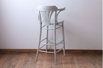 アンティーク家具　アンティークペイント　フレンチグレーのカウンターチェア