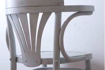 アンティーク家具　アンティークペイント　フレンチグレーのカウンターチェア