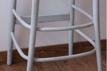 アンティーク家具　アンティークペイント　フレンチグレーのカウンターチェア