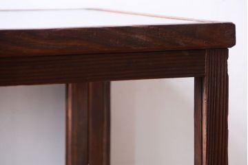 アンティーク家具　和製アンティーク　古い木製の背が低いガラスケース(ショーケース)