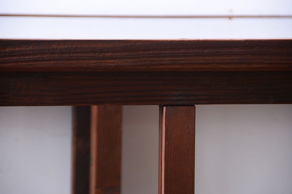 アンティーク家具　和製アンティーク　古い木製の背が低いガラスケース(ショーケース)