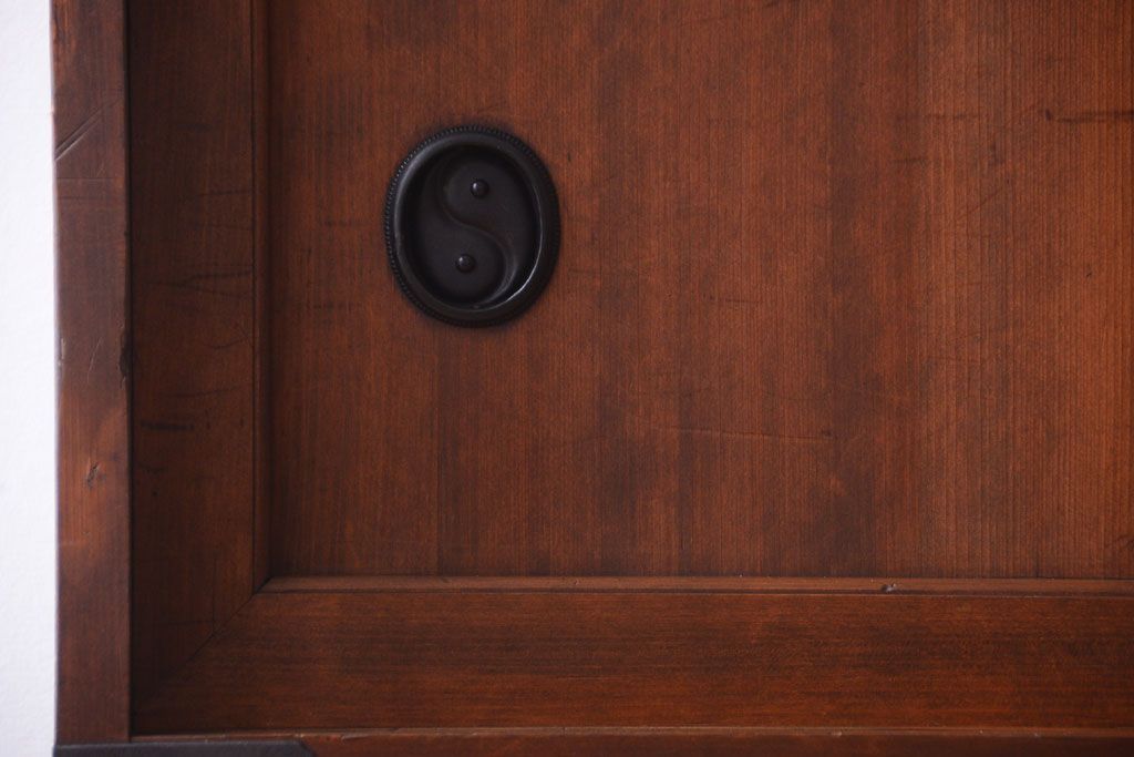 アンティーク家具　古民具・骨董　檜材 大正期のアンティーク帳場箪笥