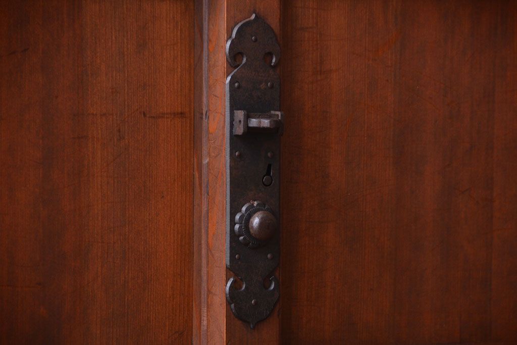 アンティーク家具　古民具・骨董　檜材 大正期のアンティーク帳場箪笥