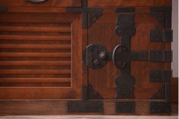 アンティーク家具　古民具・骨董　檜材 大正期のアンティーク帳場箪笥