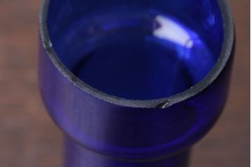 アンティーク雑貨　和製アンティーク　スタンド付き!小さな色ガラス試験管4本