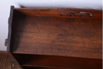 レトロ家具　昭和レトロ　透かし彫り!古い栓材のアンティーク本棚