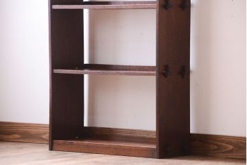 レトロ家具　昭和レトロ　透かし彫り!古い栓材のアンティーク本棚