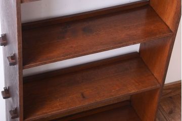 レトロ家具　昭和レトロ　透かし彫り!古い栓材のアンティーク本棚