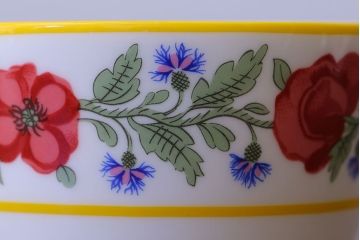 アンティーク雑貨　中古　イギリスMINTON(ミントン)　Peonies・poppies・blue landscape　カップ&ソーサー3客セット(洋食器)