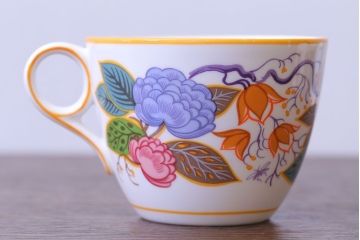 アンティーク雑貨　中古　イギリスMINTON(ミントン)　Peonies・poppies・blue landscape　カップ&ソーサー3客セット(洋食器)