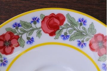 アンティーク雑貨　中古　イギリスMINTON(ミントン)　Peonies・poppies・blue landscape　カップ&ソーサー3客セット(洋食器)