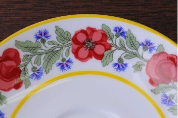 アンティーク雑貨　中古　イギリスMINTON(ミントン)　Peonies・poppies・blue landscape　カップ&ソーサー3客セット(洋食器)