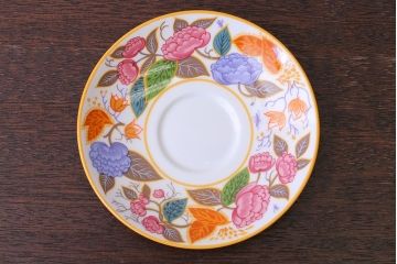 アンティーク雑貨　中古　イギリスMINTON(ミントン)　Peonies・poppies・blue landscape　カップ&ソーサー3客セット(洋食器)