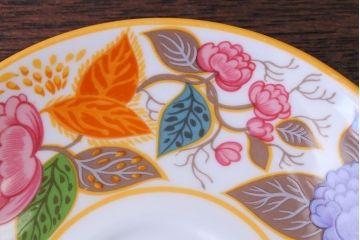 アンティーク雑貨　中古　イギリスMINTON(ミントン)　Peonies・poppies・blue landscape　カップ&ソーサー3客セット(洋食器)