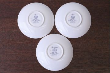アンティーク雑貨　中古　イギリスMINTON(ミントン)　Peonies・poppies・blue landscape　カップ&ソーサー3客セット(洋食器)