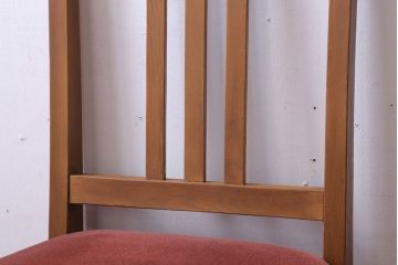 アンティーク家具　和製アンティーク　ナラ材製!ブラウン座面のシンプルチェア