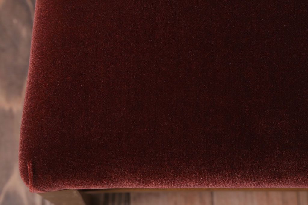 アンティーク家具　和製アンティーク　ナラ材製!ブラウン座面のシンプルチェア