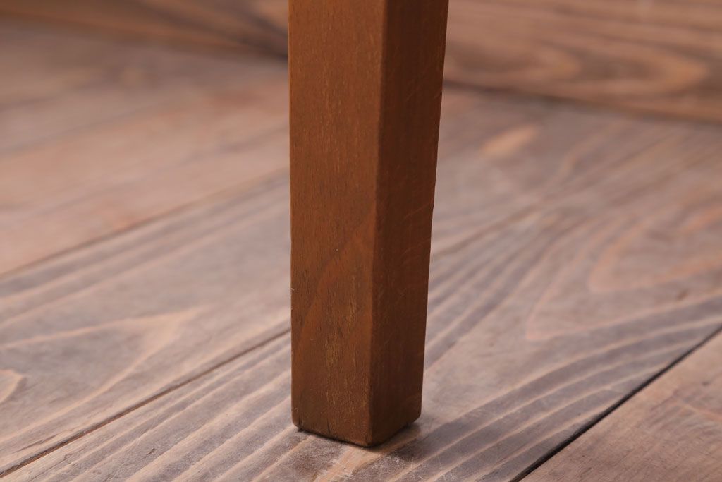 アンティーク家具　和製アンティーク　ナラ材製!ブラウン座面のシンプルチェア