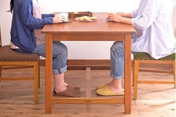 アンティーク家具　和製アンティーク　ナラ材製!モスグリーン座面のシンプルチェア