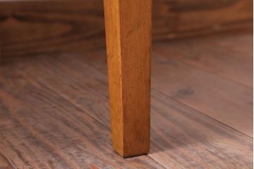 アンティーク家具　和製アンティーク　ナラ材製!モスグリーン座面のシンプルチェア