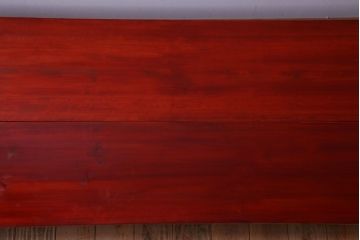 アンティーク家具　和製アンティーク　古い木の朱色裁ち板2台セット(1)