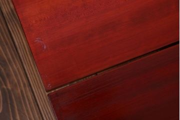 アンティーク家具　和製アンティーク　古い木の朱色裁ち板2台セット(1)