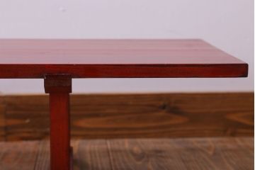 アンティーク家具　和製アンティーク　古い木の朱色裁ち板2台セット(1)