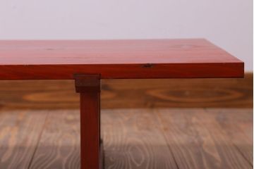 アンティーク家具　和製アンティーク　古い木の朱色裁ち板2台セット(2)