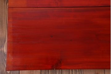 アンティーク家具　和製アンティーク　朱塗り!古い木の裁ち板2台セット(2)