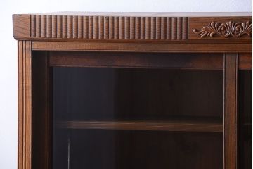 アンティーク家具　大正ロマン　古い木製のアンティーク重ね収納棚(食器棚)