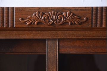 アンティーク家具　大正ロマン　古い木製のアンティーク重ね収納棚(食器棚)