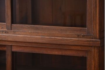 アンティーク家具　大正ロマン　古い木製のアンティーク重ね収納棚(食器棚)