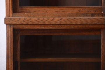 アンティーク家具　大正ロマン　古い木製のアンティーク重ね収納棚(食器棚)