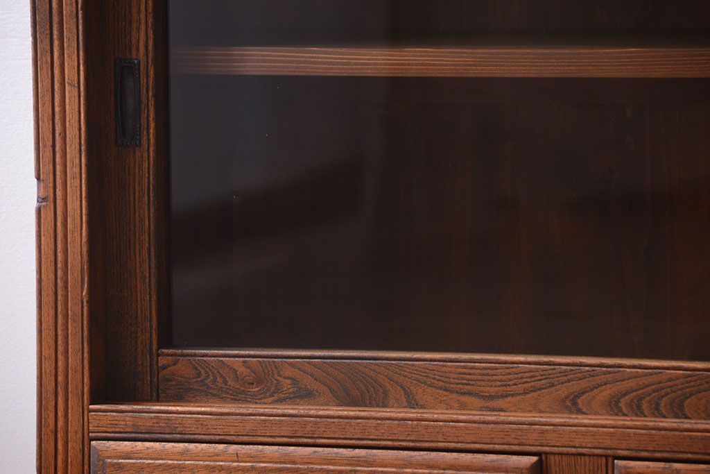 アンティーク家具　大正ロマン　古い木製のアンティーク重ね収納棚(食器棚)