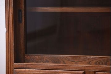 アンティーク家具　大正ロマン　古い木製のアンティーク重ね収納棚(食器棚)