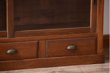 アンティーク家具　大正ロマン　古い木製のアンティーク重ね収納棚(食器棚)