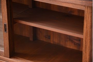 アンティーク家具　大正ロマン　古い木製のアンティーク重ね収納棚(食器棚)