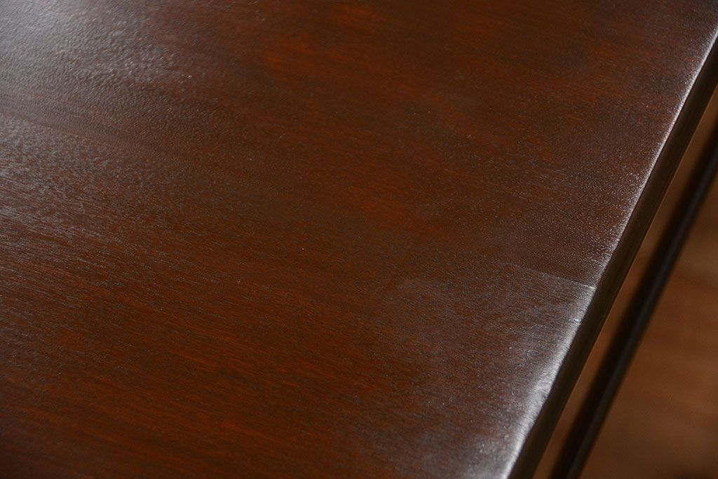 アンティーク家具　和製アンティーク　組み立て式!古いカバ材のシンプルでモダンな両袖机(デスク)