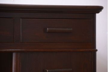 アンティーク家具　和製アンティーク　組み立て式!古いカバ材のシンプルでモダンな両袖机(デスク)