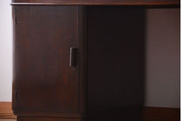 アンティーク家具　和製アンティーク　組み立て式!古いカバ材のシンプルでモダンな両袖机(デスク)